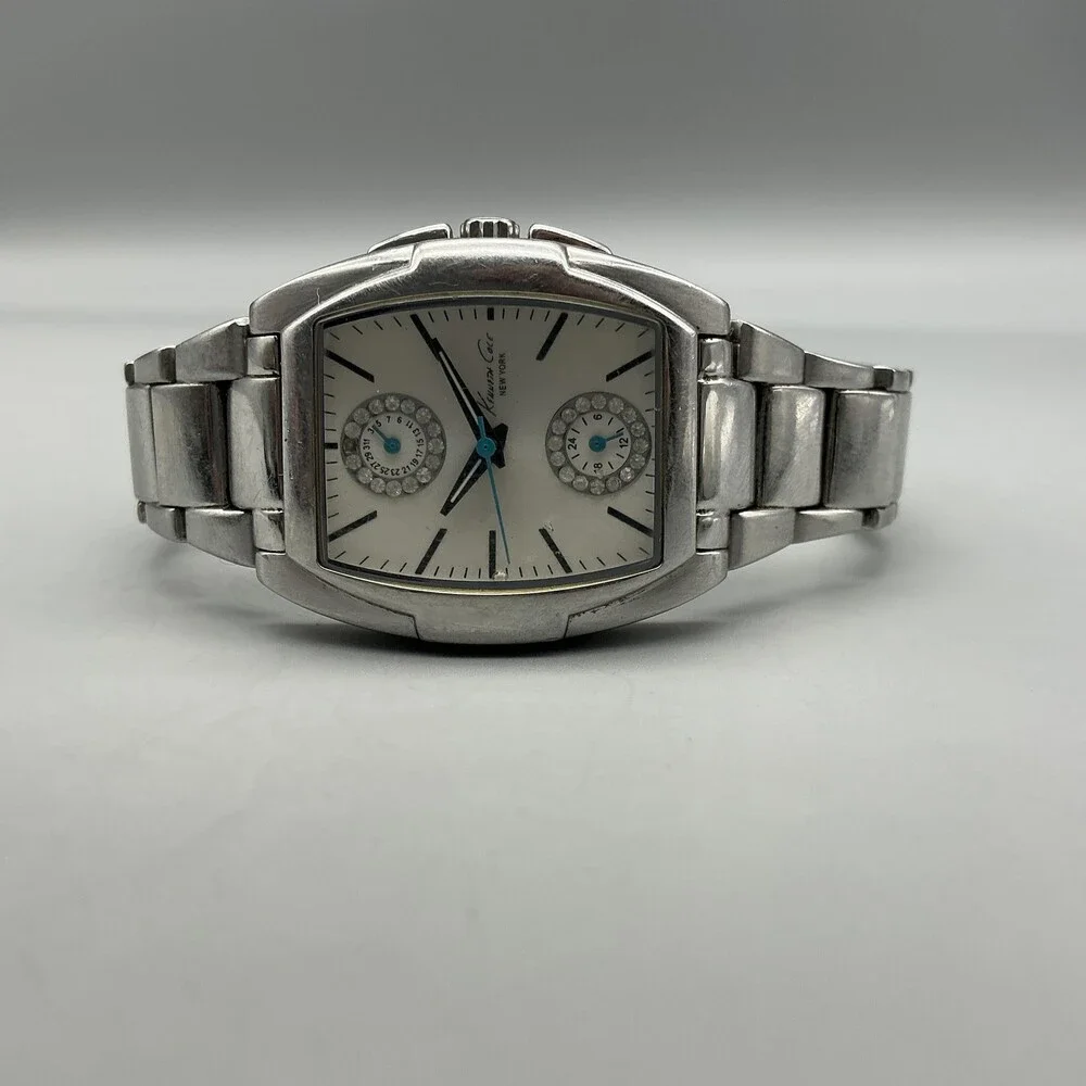 Kenneth Cole Womens Watch 29mm Silver Tone Stainless Bracelet New Battery 6.25